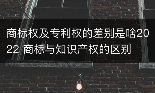 商标权及专利权的差别是啥2022 商标与知识产权的区别