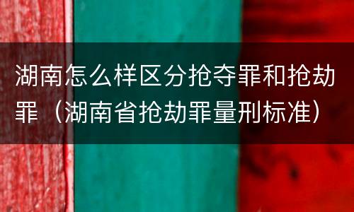 湖南怎么样区分抢夺罪和抢劫罪（湖南省抢劫罪量刑标准）