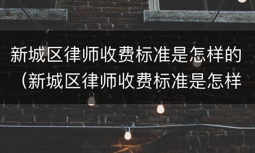 新城区律师收费标准是怎样的（新城区律师收费标准是怎样的呢）