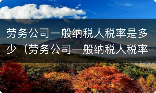 劳务公司一般纳税人税率是多少（劳务公司一般纳税人税率是多少?简易征收）