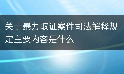 关于暴力取证案件司法解释规定主要内容是什么
