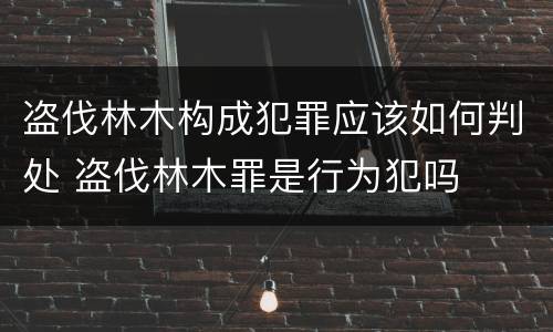 盗伐林木构成犯罪应该如何判处 盗伐林木罪是行为犯吗