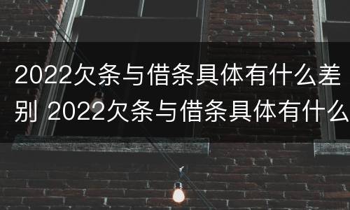 2022欠条与借条具体有什么差别 2022欠条与借条具体有什么差别呢