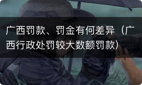 广西罚款、罚金有何差异（广西行政处罚较大数额罚款）