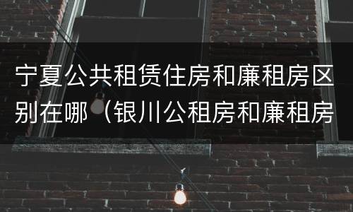 宁夏公共租赁住房和廉租房区别在哪（银川公租房和廉租房的区别）