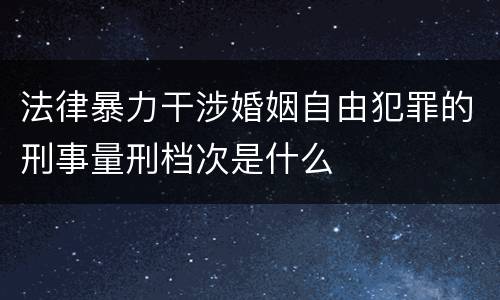 法律暴力干涉婚姻自由犯罪的刑事量刑档次是什么