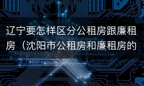 辽宁要怎样区分公租房跟廉租房（沈阳市公租房和廉租房的区别）