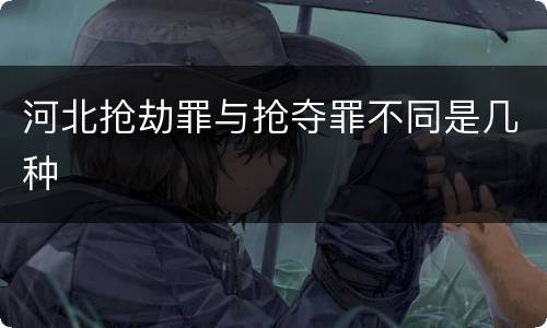 河北抢劫罪与抢夺罪不同是几种