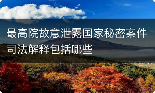 最高院故意泄露国家秘密案件司法解释包括哪些