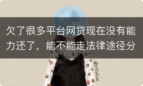欠了很多平台网贷现在没有能力还了，能不能走法律途径分期
