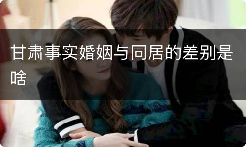 甘肃事实婚姻与同居的差别是啥