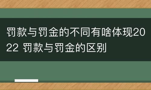 罚款与罚金的不同有啥体现2022 罚款与罚金的区别