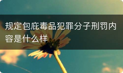 规定包庇毒品犯罪分子刑罚内容是什么样