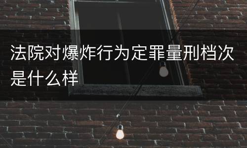 法院对爆炸行为定罪量刑档次是什么样