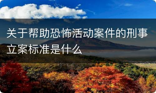 关于帮助恐怖活动案件的刑事立案标准是什么