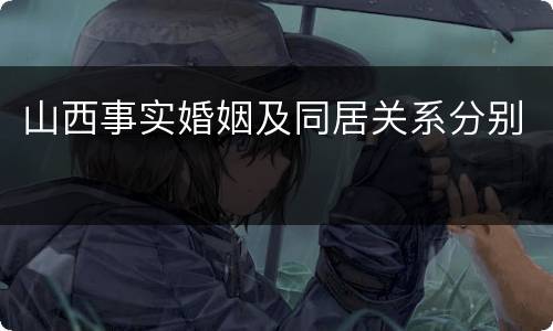 山西事实婚姻及同居关系分别