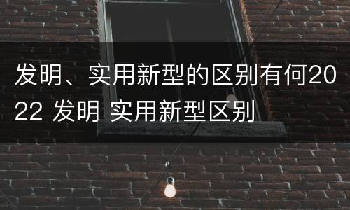 发明、实用新型的区别有何2022 发明 实用新型区别
