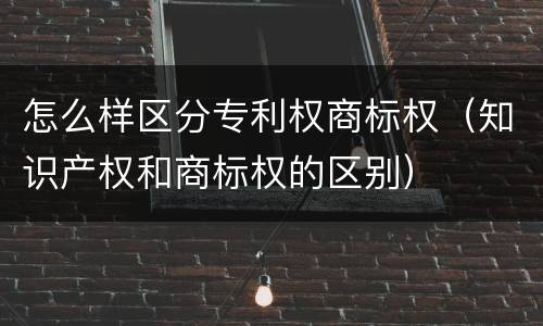 怎么样区分专利权商标权（知识产权和商标权的区别）