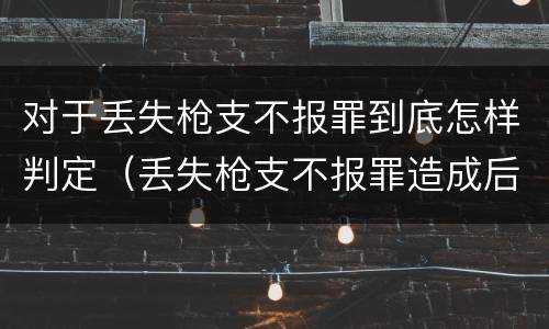 对于丢失枪支不报罪到底怎样判定（丢失枪支不报罪造成后果）