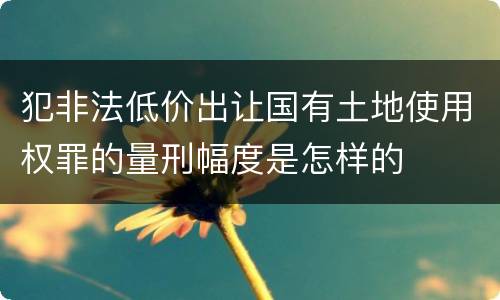 犯非法低价出让国有土地使用权罪的量刑幅度是怎样的