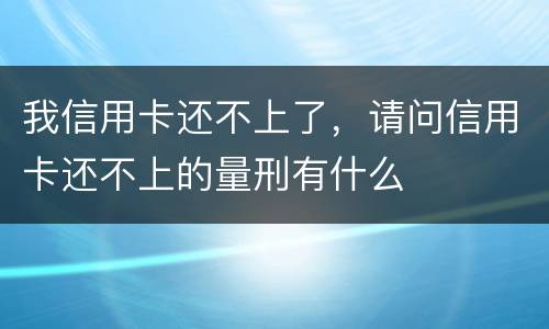 我信用卡还不上了，请问信用卡还不上的量刑有什么