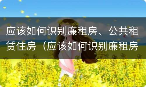 应该如何识别廉租房、公共租赁住房（应该如何识别廉租房,公共租赁住房呢）