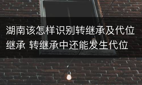 湖南该怎样识别转继承及代位继承 转继承中还能发生代位