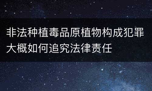 非法种植毒品原植物构成犯罪大概如何追究法律责任