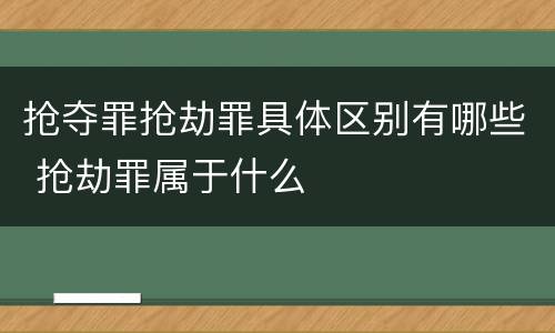 抢夺罪抢劫罪具体区别有哪些 抢劫罪属于什么