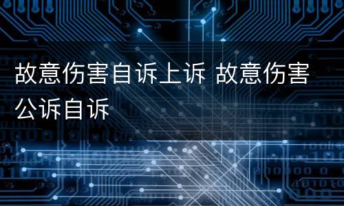 故意伤害自诉上诉 故意伤害 公诉自诉