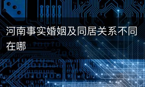 河南事实婚姻及同居关系不同在哪
