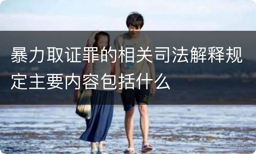 暴力取证罪的相关司法解释规定主要内容包括什么