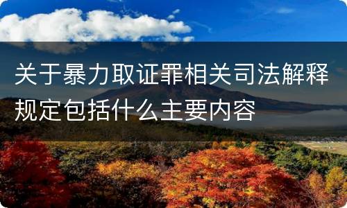 关于暴力取证罪相关司法解释规定包括什么主要内容