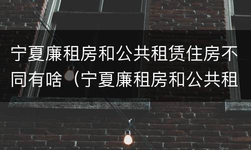 宁夏廉租房和公共租赁住房不同有啥（宁夏廉租房和公共租赁住房不同有啥区别）