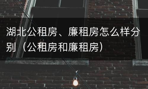 湖北公租房、廉租房怎么样分别（公租房和廉租房）