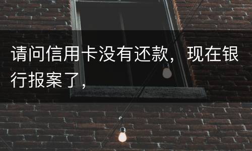 请问信用卡没有还款，现在银行报案了，