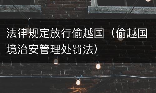 法律规定放行偷越国（偷越国境治安管理处罚法）