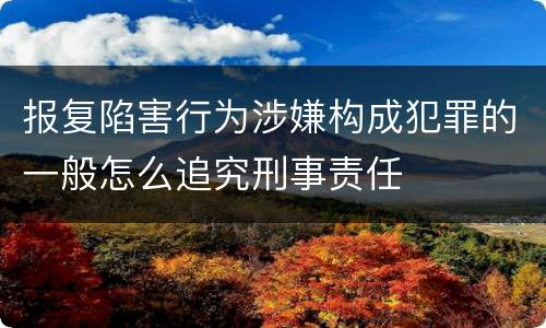报复陷害行为涉嫌构成犯罪的一般怎么追究刑事责任