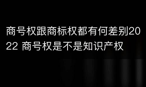 商号权跟商标权都有何差别2022 商号权是不是知识产权