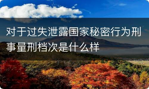 对于过失泄露国家秘密行为刑事量刑档次是什么样