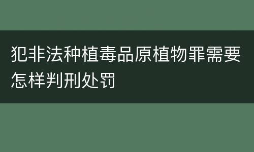 犯非法种植毒品原植物罪需要怎样判刑处罚