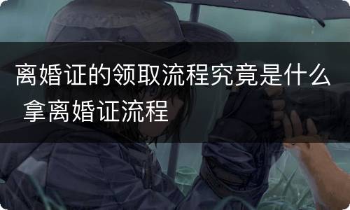 离婚证的领取流程究竟是什么 拿离婚证流程