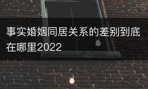 事实婚姻同居关系的差别到底在哪里2022