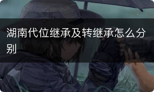 湖南代位继承及转继承怎么分别