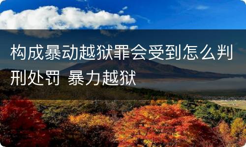 构成暴动越狱罪会受到怎么判刑处罚 暴力越狱