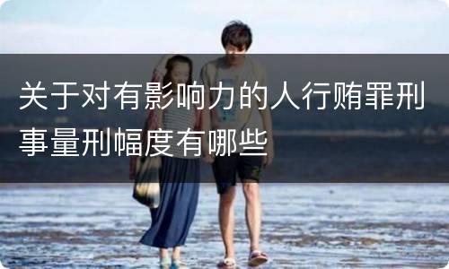 关于对有影响力的人行贿罪刑事量刑幅度有哪些