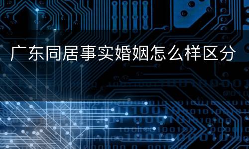 广东同居事实婚姻怎么样区分