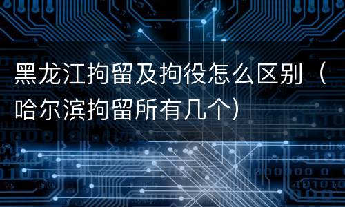 黑龙江拘留及拘役怎么区别（哈尔滨拘留所有几个）