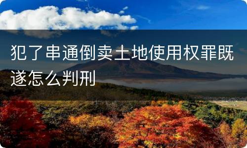 犯了串通倒卖土地使用权罪既遂怎么判刑