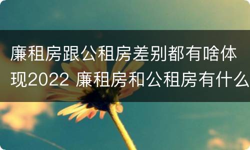 廉租房跟公租房差别都有啥体现2022 廉租房和公租房有什么差别